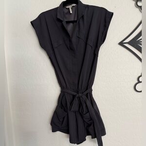 BCBGeneration Charcoal Belted Romper - Size Small